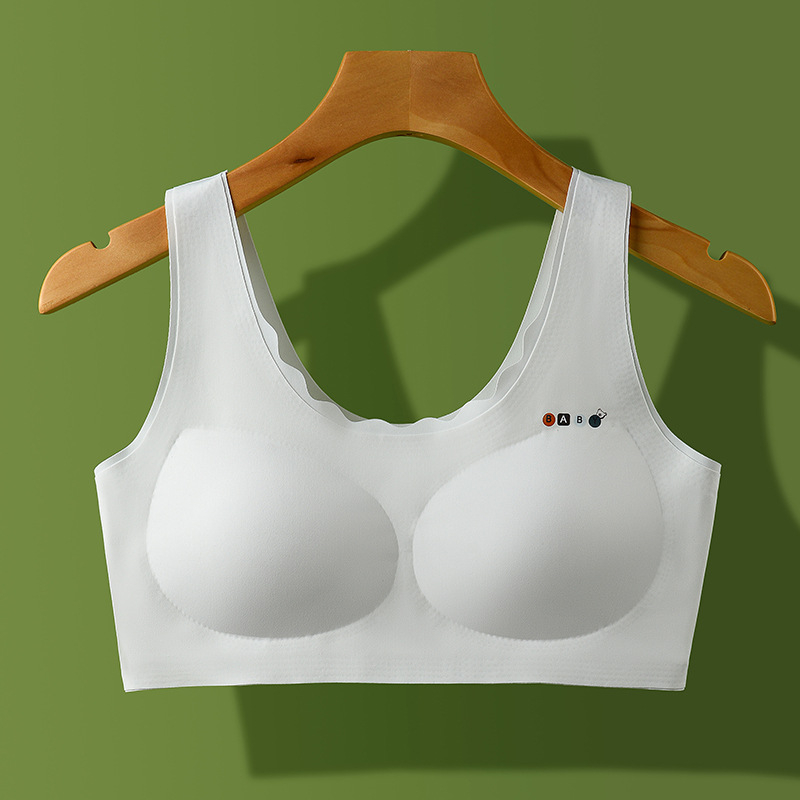 Sutien za djevojčice tinejdžerice, Ice Silk tkanina, bez žice, 3/4 košarica, fiksne dvostruke naramenice, oblikovanje leđa