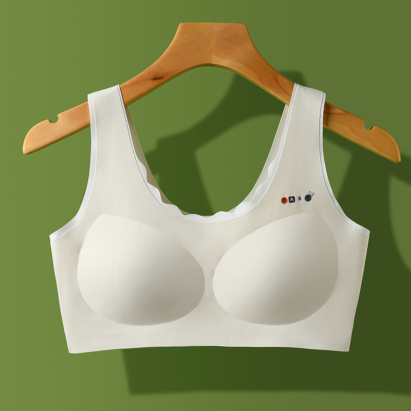 Sutien za djevojčice tinejdžerice, Ice Silk tkanina, bez žice, 3/4 košarica, fiksne dvostruke naramenice, oblikovanje leđa