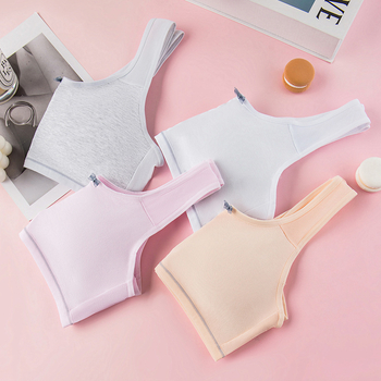 Djevojački pamuk grudnjak u vest-stilu s punim košaricama od spužve, prozračan i udoban za uzrast 12–15 godina