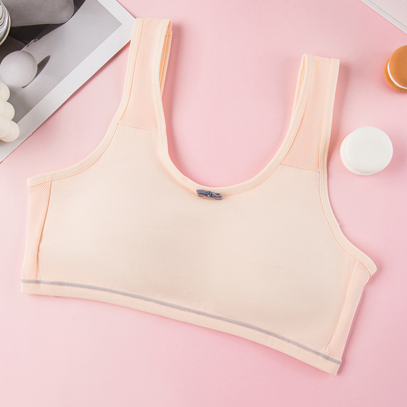 Djevojački pamuk grudnjak u vest-stilu s punim košaricama od spužve, prozračan i udoban za uzrast 12–15 godina