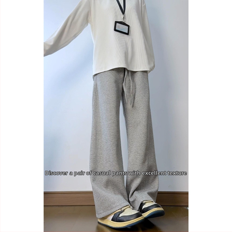 Casual pletené nohavice so strihom rovno voľné, zmes bavlny/poliestru (51% bavlna, 49% polyester), pre tínedžerov, jar 2025 vydanie