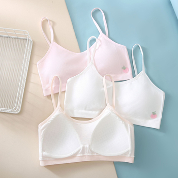 Donje rublje za djevojčice u razvoju s fiksnim čašicama, trokutasti oblik čašice, tanak kalup, glavna tkanina najlon, podstava od najlona, fiksirane dvostruke naramenice