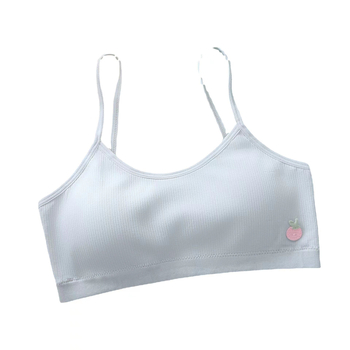 Donje rublje za djevojčice u razvoju s fiksnim čašicama, trokutasti oblik čašice, tanak kalup, glavna tkanina najlon, podstava od najlona, fiksirane dvostruke naramenice