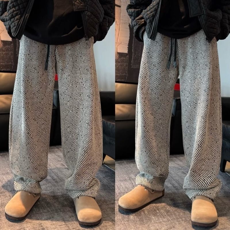 Muške casual hlače s fleecem iznutra, debeli twill, ravni kroj, visok struk, mikroelastičnost