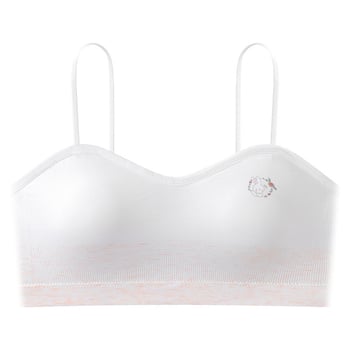 Dječja bešavna grudnjica za djevojčice s punim košaricama i srednje oblikovanim košaricama, najlon tkanina, podstava najlon, fiksni dvostruki naramenici, prozračna, oblikovanje leđa, udobna