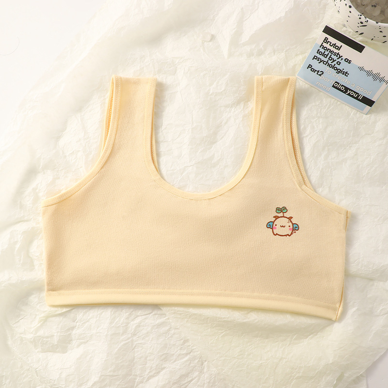 Dječja pamučna vesta, dvostruki sloj, bez oblikovane šalice, podstava 90–95% pamuka, fiksne dvostruke naramenice