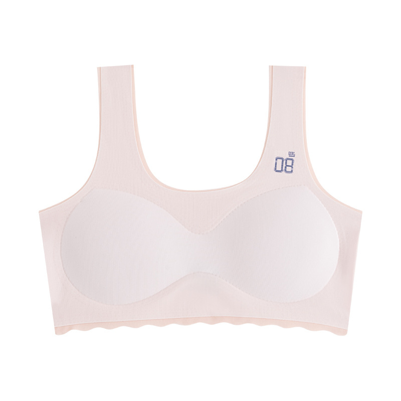 Grudnjak za djevojčice 12–15 godina, s punim šalicama, tankim oblikovanim košaricama, Ice Silk tkanina, vanjski najlon, podstava Spandex <30%, fiksne dvostruke naramenice, prozračan i upija znoj