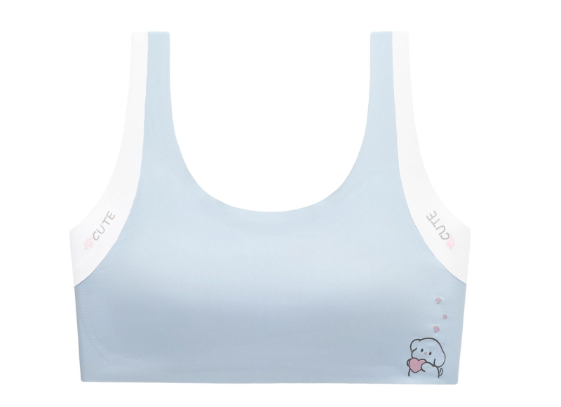 Ženski sportski grudnjak u stilu veste, pune oblikovane najlonske košarice, prozračno leđa, fiksirane dvostruke naramenice, podstava od najlona 70–80%, uzrast 12–15 godina