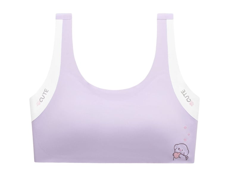 Ženski sportski grudnjak u stilu veste, pune oblikovane najlonske košarice, prozračno leđa, fiksirane dvostruke naramenice, podstava od najlona 70–80%, uzrast 12–15 godina