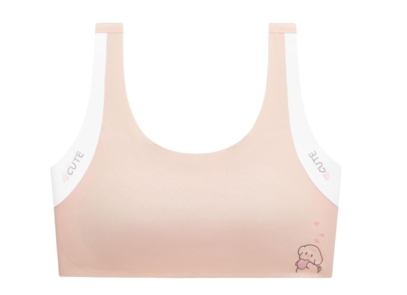 Ženski sportski grudnjak u stilu veste, pune oblikovane najlonske košarice, prozračno leđa, fiksirane dvostruke naramenice, podstava od najlona 70–80%, uzrast 12–15 godina