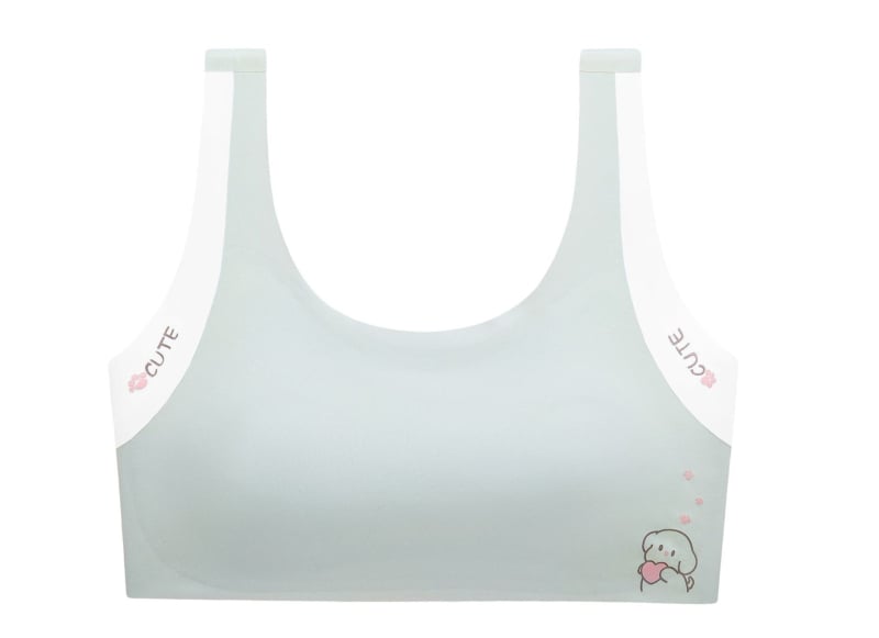 Ženski sportski grudnjak u stilu veste, pune oblikovane najlonske košarice, prozračno leđa, fiksirane dvostruke naramenice, podstava od najlona 70–80%, uzrast 12–15 godina