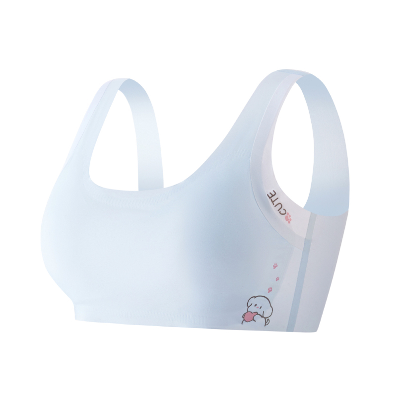 Ženski sportski grudnjak u stilu veste, pune oblikovane najlonske košarice, prozračno leđa, fiksirane dvostruke naramenice, podstava od najlona 70–80%, uzrast 12–15 godina