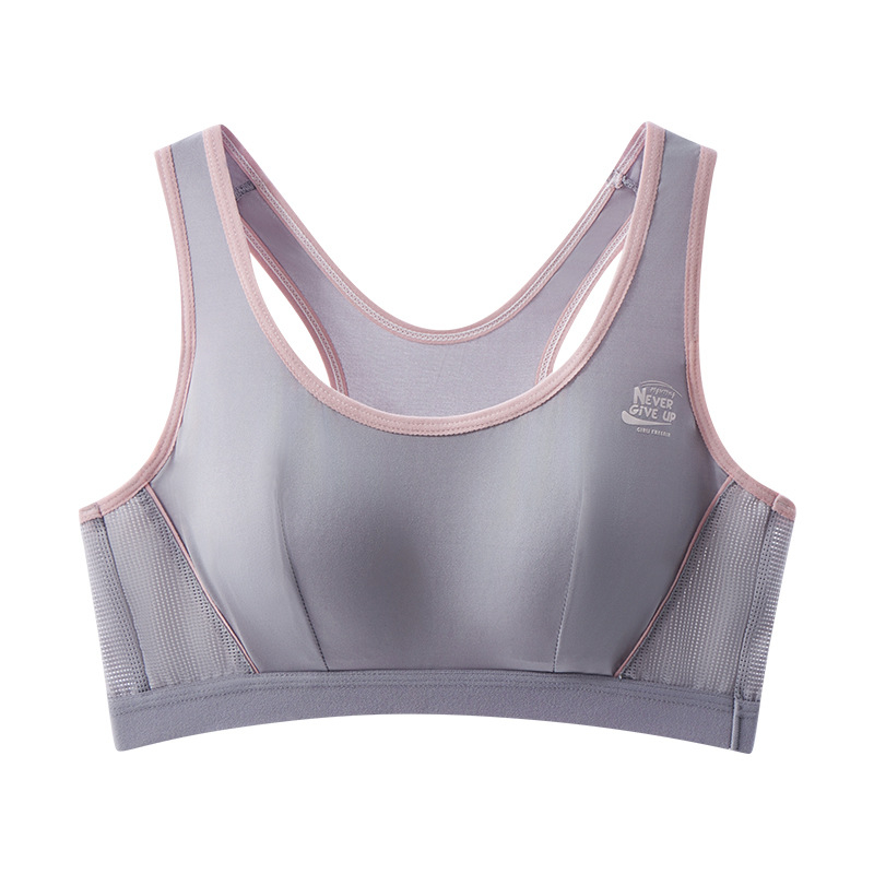 Sportska potpora za trčanje u stilu veste za dob 12–15 godina; glavni materijal 87% poliester, 13% elastan; podstava 100% pamuk; tanke oblikovane košarice; naramenice fiksne, dvostruke