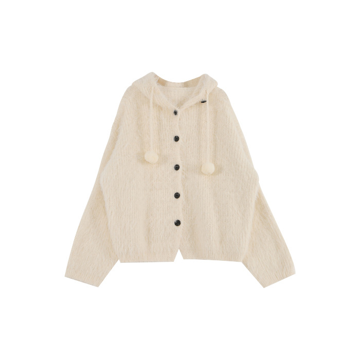 Chenille kapucnasti kardigan, slobodan kroj, polo ovratnik, bez rukava, spandex <30%