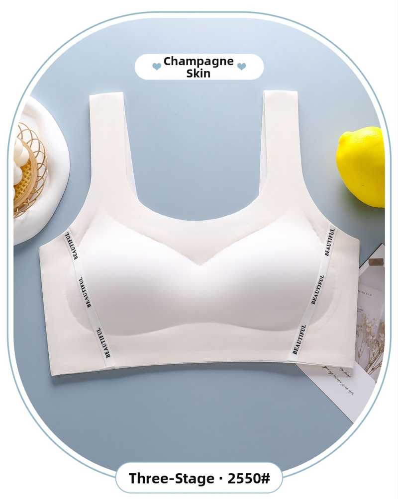 Sutien sport pentru fete din nylon, cu cupă completă, cupe subțiri din spumă, bretele fixe duble, respirant și absorbant de transpirație