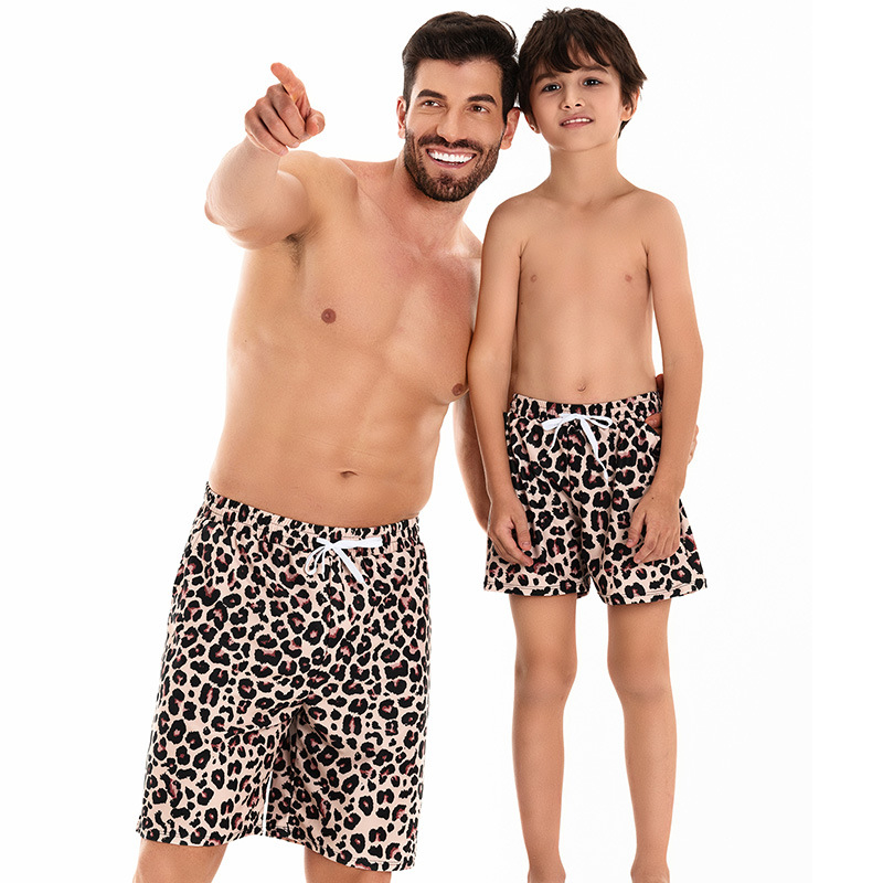 Ανδρικά μαγιό θαλάσσης με λεοπάρ νάιλον, με τσέπη, εφαρμογή briefs, επένδυση 18% σπάντεξ