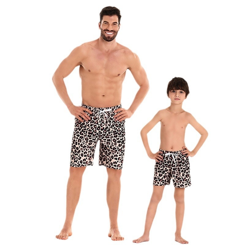 Ανδρικά μαγιό θαλάσσης με λεοπάρ νάιλον, με τσέπη, εφαρμογή briefs, επένδυση 18% σπάντεξ