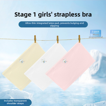 Detský bezramenný vnútorný top pre dievčatá – 60% nylon, 40% elastan, vek 8+