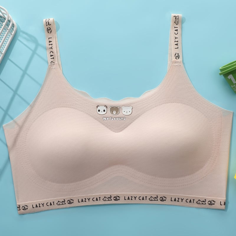 Ice Silk bezšivni top s latex modeliranim čašicama, prozračan, bez čeličnog obruča, fiksne dvostruke naramenice
