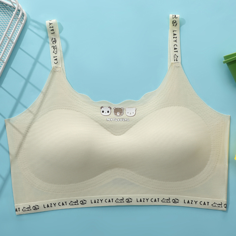 Ice Silk bezšivni top s latex modeliranim čašicama, prozračan, bez čeličnog obruča, fiksne dvostruke naramenice