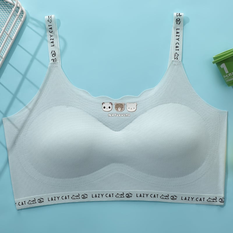 Ice Silk bezšivni top s latex modeliranim čašicama, prozračan, bez čeličnog obruča, fiksne dvostruke naramenice