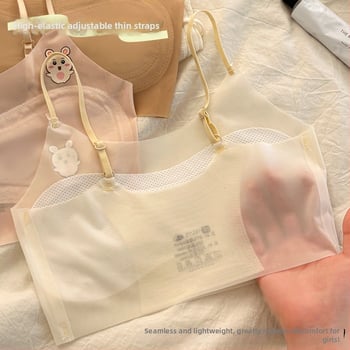 Dievčenské bezšvové tréningové spodné prádlo s pevnými košíkmi, nylon, 8+ rokov, leto 2025