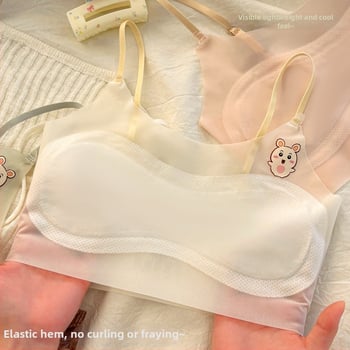 Dievčenské bezšvové tréningové spodné prádlo s pevnými košíkmi, nylon, 8+ rokov, leto 2025