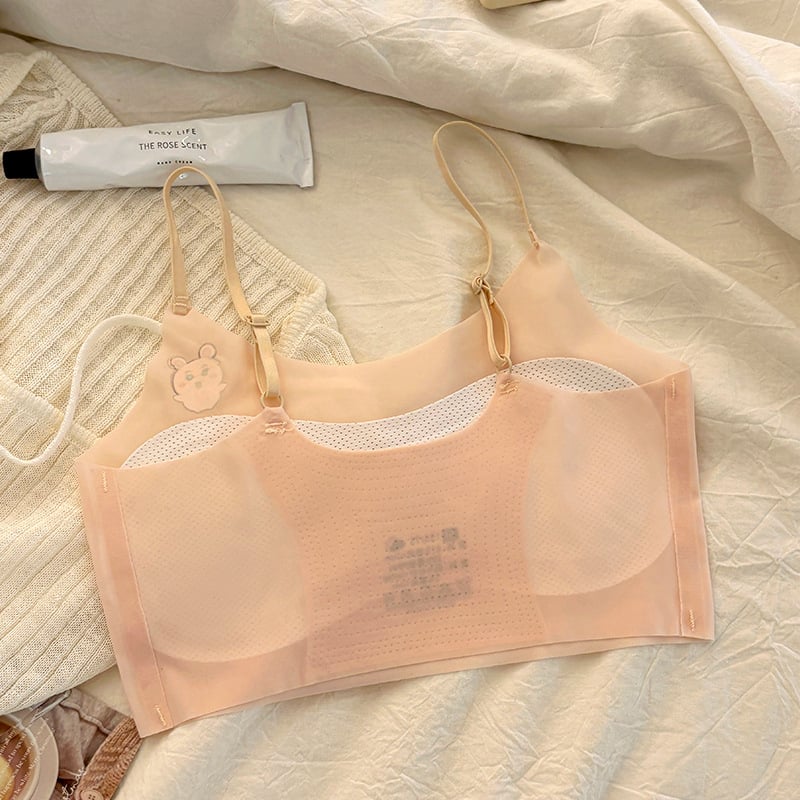 Dievčenské bezšvové tréningové spodné prádlo s pevnými košíkmi, nylon, 8+ rokov, leto 2025