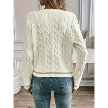 Póló galléros kardigán, ujjatlan, chenille anyag, spandex 30% alatt, 2025 tavasza