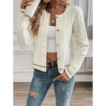 Póló galléros kardigán, ujjatlan, chenille anyag, spandex 30% alatt, 2025 tavasza