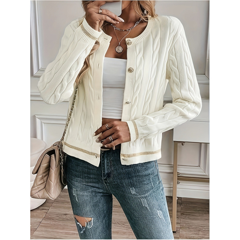 Póló galléros kardigán, ujjatlan, chenille anyag, spandex 30% alatt, 2025 tavasza