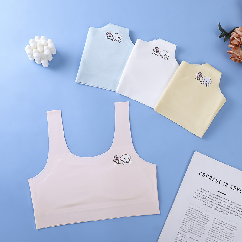 Bezšvový podprsenka pre dievčatá, tínedžerky, nylon 80–90% zloženie, pre deti od 8 rokov, jar–leto–jesen