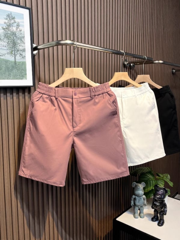 Muške capri šorceve od waffle tkanine, straight slim kroj, poliester, ljeto 2025