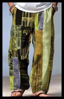 Șorturi de plajă pentru bărbați, imprimeu 3D în model de carouri, croială lejeră drept, Bamboo Hemp și poliester (95%), Vara 2024, stil street