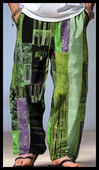 Șorturi de plajă pentru bărbați, imprimeu 3D în model de carouri, croială lejeră drept, Bamboo Hemp și poliester (95%), Vara 2024, stil street