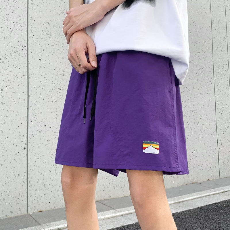 Muške ljetne šorce, street style, poliester 50–75% glavnog materijala, ravni kroj, opušteni sportski stil