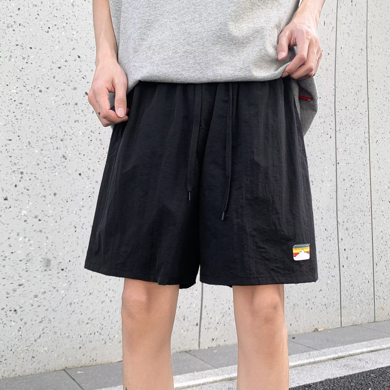 Muške ljetne šorce, street style, poliester 50–75% glavnog materijala, ravni kroj, opušteni sportski stil