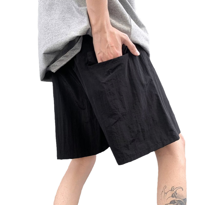 Muške ljetne šorce, street style, poliester 50–75% glavnog materijala, ravni kroj, opušteni sportski stil
