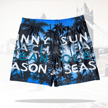 Ανδρικά μαγιό παραλίας για κολύμβηση, χαλαρή γραμμή, αναπνεύσιμα, γρήγορο στέγνωμα, εκτύπωση σε πολυεστέρα