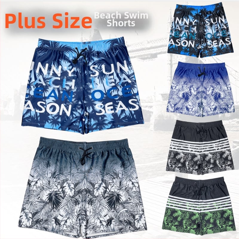 Ανδρικά μαγιό παραλίας για κολύμβηση, χαλαρή γραμμή, αναπνεύσιμα, γρήγορο στέγνωμα, εκτύπωση σε πολυεστέρα