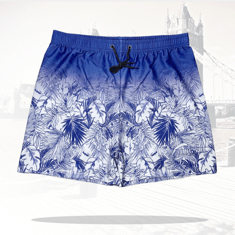 Ανδρικά μαγιό παραλίας για κολύμβηση, χαλαρή γραμμή, αναπνεύσιμα, γρήγορο στέγνωμα, εκτύπωση σε πολυεστέρα