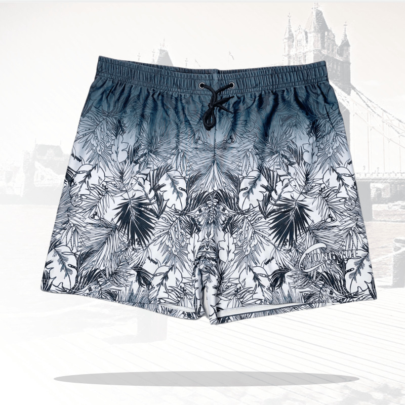 Ανδρικά μαγιό παραλίας για κολύμβηση, χαλαρή γραμμή, αναπνεύσιμα, γρήγορο στέγνωμα, εκτύπωση σε πολυεστέρα