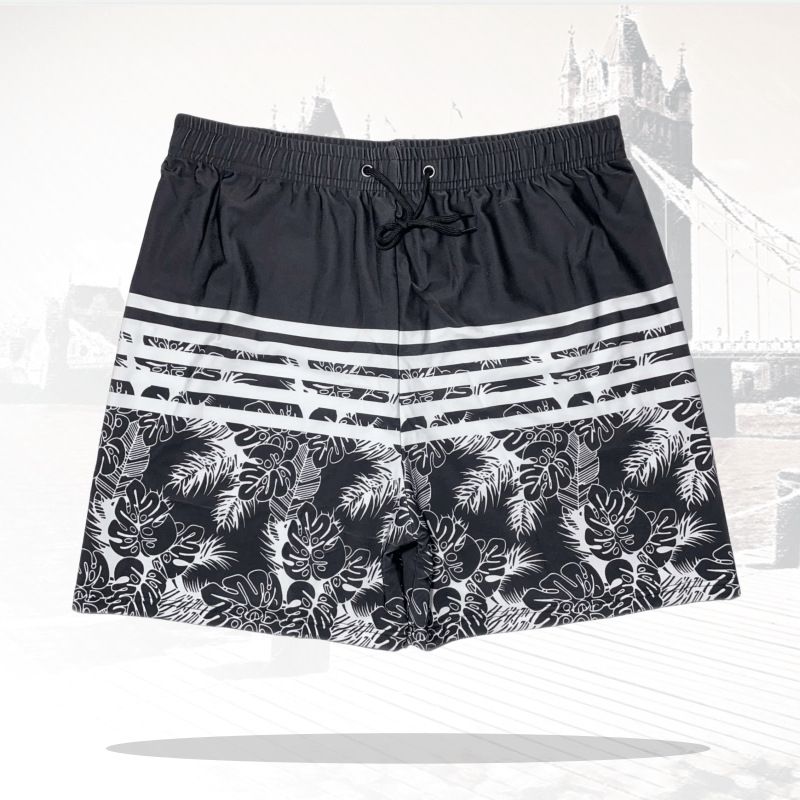 Ανδρικά μαγιό παραλίας για κολύμβηση, χαλαρή γραμμή, αναπνεύσιμα, γρήγορο στέγνωμα, εκτύπωση σε πολυεστέρα