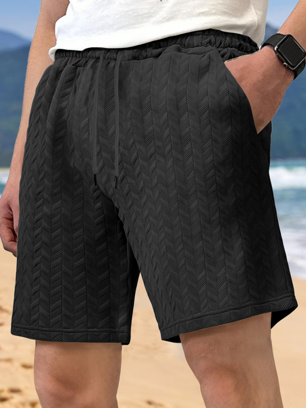 Muške ljetne šorceve od jacquard poliestera, slobodan kroj, 100% poliestera, casual stil