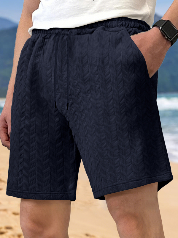 Muške ljetne šorceve od jacquard poliestera, slobodan kroj, 100% poliestera, casual stil