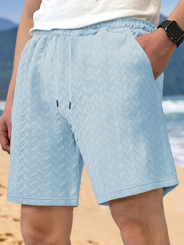 Muške ljetne šorceve od jacquard poliestera, slobodan kroj, 100% poliestera, casual stil