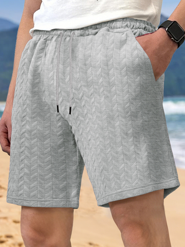 Muške ljetne šorceve od jacquard poliestera, slobodan kroj, 100% poliestera, casual stil