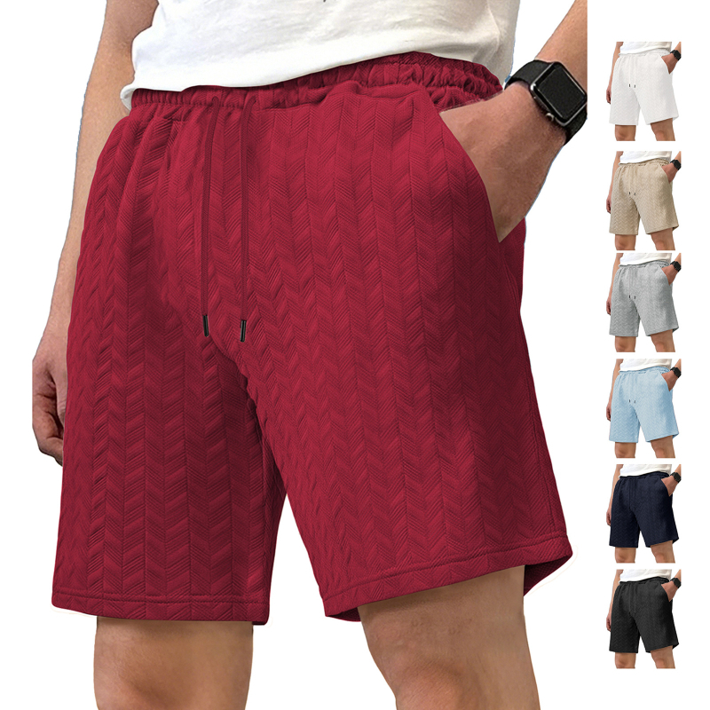 Muške ljetne šorceve od jacquard poliestera, slobodan kroj, 100% poliestera, casual stil