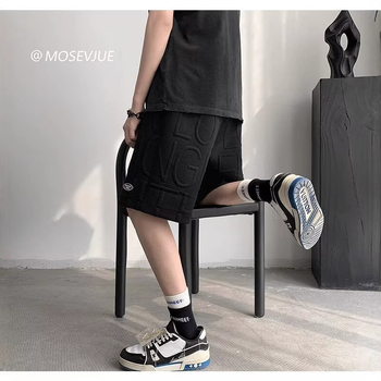 Muške ljetne šorceve s waffle uzorkom, slobodan kroj, poliester, prozračan, hip-hop stil