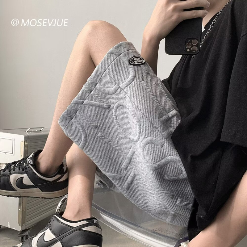 Muške ljetne šorceve s waffle uzorkom, slobodan kroj, poliester, prozračan, hip-hop stil